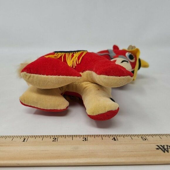 VINTAGE KNOTTS BERRY FARM RED HORSE HAT JAPAN MADE THEME PARK PRIZE PLUSH 7" - Picture 9 of 11